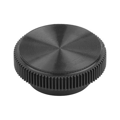 Produktbild von KIPP - RÄNDELKNOPF MIT INNENSECHSKANT FÜR=M05, D1=16 H=6,5, THERMOPLAST SCHWARZ