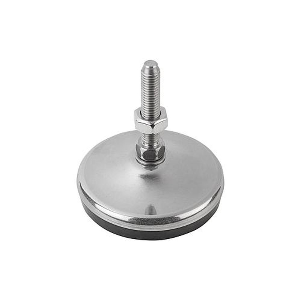 KIPP STELLFUß, FORM:A M12X100, D=60, EDELSTAHL 1.4301, KOMP:GUMMI Produktbild img1 L