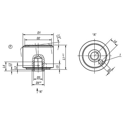 Produktbild von KIPP - PENDELAUFLAGE, SELBSTTÄTIG RÜCKSCHW., D1=28, FORM:F GRF GERIFFELT, VERGÜ