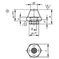 Produktbild von KIPP - AUFLAGEBOLZEN MIT ZAPFEN, FORM:C GERIFFELT, INNENGEWINDE D=M10, H=20, SW