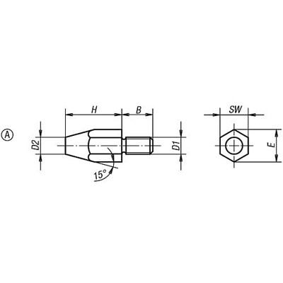 Produktbild von KIPP - FUß H=25, FORM:A VERGÜTUNGSSTAHL, SW=19