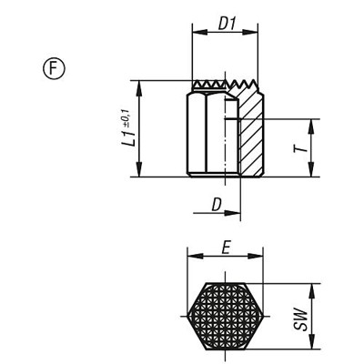 Produktbild von KIPP - POSITIONSFUß, G=M12, FORM:F, AUTOM.STAHL BRÜN. U. EINSATZGEHÄRTET, SW=22