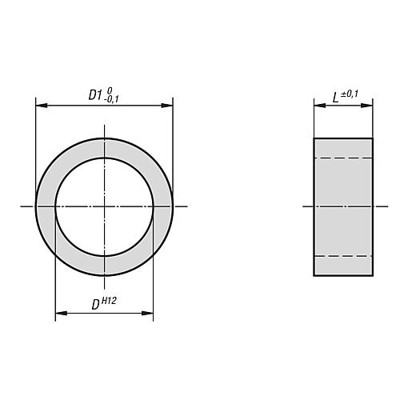 Produktbild von KIPP - DISTANZRING, D=12, D1=17, L=6, EDELSTAHL 1.4305 BLANK