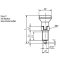 Produktbild von KIPP - ARRETIERBOLZEN GR.1 D1=M10X1, D=5, FORM:C MIT RASTNUT OHNE KONTERMUTTER,