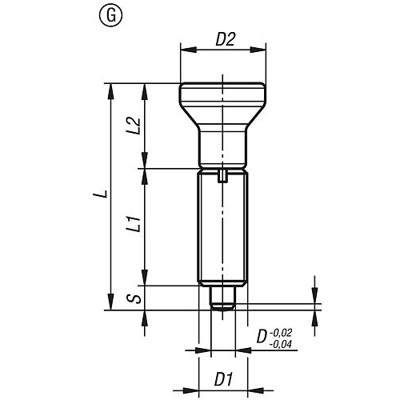 Produktbild von KIPP - ARRETIERBOLZEN OHNE RASTNUT GR.9 M06X0,75, FORM:G, EDELSTAHL GEHÄRTET, K