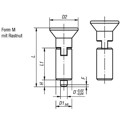 Produktbild von KIPP - ARRETIERBOLZEN MIT RASTNUT GR.0, FORM:M, STAHL GEHÄRTET, KOMP:THERMOPLAS