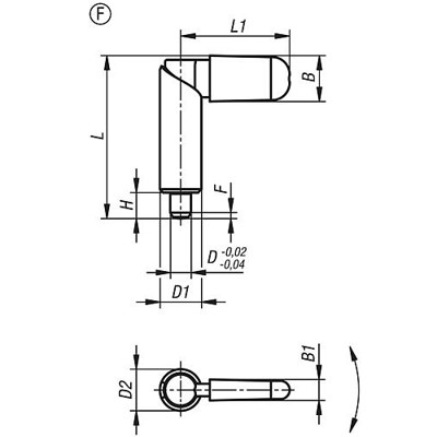 Produktbild von KIPP - SPERRRIEGEL GLATTE AUSFÜHRUNG, D=10, D1=16, FORM:F MIT HÜLSE, GLATT UND