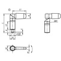 Produktbild von KIPP - SPERRRIEGEL MIT SECHSKANT, D=6, M12X1,5, SW1=12, FORM:C, MIT KAPPE, OHNE