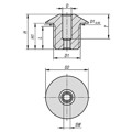 Produktbild von KIPP - POSITIONIERBUCHSE FÜR ARRETIERBOLZEN, D=4 M12X1,5X10, D2=19, SW=3, STAHL