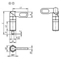 Produktbild von KIPP - SPERRRIEGEL MIT ANSCHLAG, RECHTS, D=5, M12, FORM:A GRIFF UNBESCH., O. MU