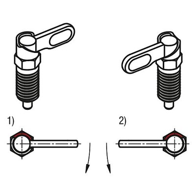 Produktbild von KIPP - SPERRRIEGEL MIT ANSCHLAG, RECHTS, D=5, M12, FORM:A GRIFF UNBESCH., O. MU