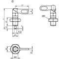 Produktbild von KIPP - SPERRRIEGEL MIT ANSCHLAG, RECHTS, D=10, M16, FORM:B GRIFF UNBESCH., M. M