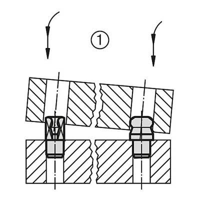 Produktbild von KIPP - AUFNAHMEBOLZEN MIT KUGELANSATZ, ABGEFLACHT, C=12, FORM:C WERKZEUGSTAHL