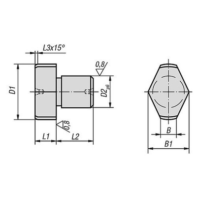 Produktbild von KIPP - POSITIONSSTIFT FREIGEFRÄST D1=8,5 WERKZEUGSTAHL, BRÜNIERT, D2=5
