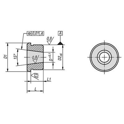 Produktbild von KIPP - BUCHSE KONISCH GR.10 STAHL, BRÜNIERT, D=7,1