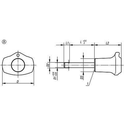 Produktbild von KIPP - KUGELSPERRBOLZEN MIT PILZGRIFF, FORM:A METALLBUND, D1=6, L=50, L1=7, L5=