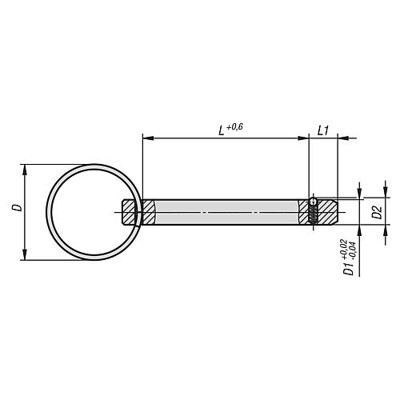 Produktbild von KIPP - STECKBOLZEN MIT SCHLÜSSELRING, MIT AXIALSICHERUNG, D1=6 L=20, STAHL, KOM
