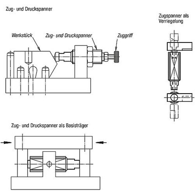 Produktbild von KIPP - FEDERNDES ZUG-/DRUCKSTÜCK STANDARD FEDERKRAFT, D=M12, L=18,5, H=5, STAHL