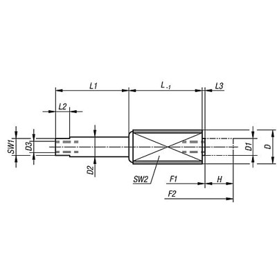 Produktbild von KIPP - FEDERNDES ZUG-/DRUCKSTÜCK STANDARD FEDERKRAFT, D=M12, L=18,5, H=5, STAHL