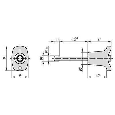 Produktbild von KIPP - KUGELSPERRBOLZEN MIT PILZGRIFF, D1=6, L=45, L1=6,8, L5=51,8, EDELSTAHL, 