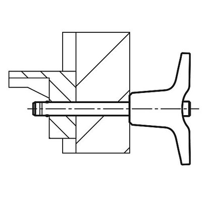 Produktbild von KIPP - KUGELSPERRBOLZEN MIT T-GRIFF, D1=12, L=70, L1=9,9, L5=79,9, EDELSTAHL 1.