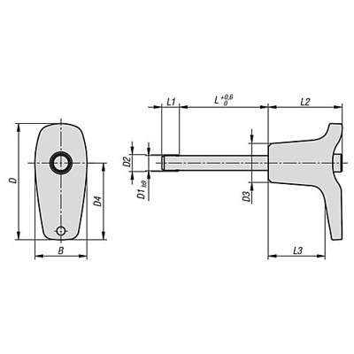 Produktbild von KIPP - KUGELSPERRBOLZEN MIT L-GRIFF, D1=5, L=15, L1=5,9, L5=20,9, EDELSTAHL, KO