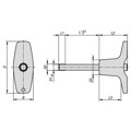 Produktbild von KIPP - KUGELSPERRBOLZEN MIT T-GRIFF, D1=16, L=30, L1=13,1, L5=43,1, EDELSTAHL, 
