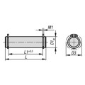 Produktbild von KIPP - ACHSBOLZEN MIT RINGSICHERUNG D1=6, L=22, STAHL 1.0503.07 VERGÜTET, GESCH