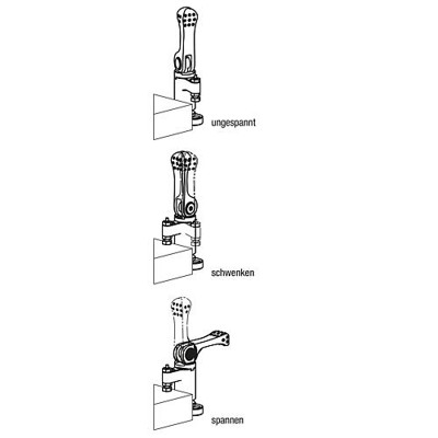 Produktbild von KIPP - SCHWENKSPANNER RECHTS VERGÜTUNGSSTAHL, MINI, X=30,8