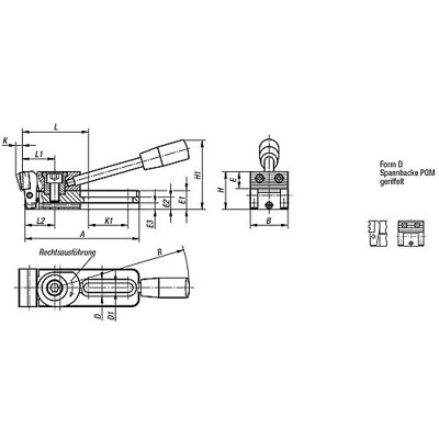 Produktbild von KIPP - NIEDERZUGSPANNER LINKS A=78 25X25, FORM:D STAHL