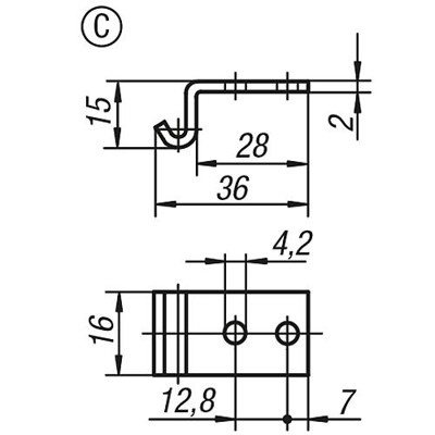 Produktbild von KIPP - GEGENHAKEN FÜR SPANNVERSCHLUSS, EINSTELLBAR, FORM:C, STAHL VERZINKT UND 