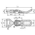 Produktbild von KIPP - SPANNVERSCHLUSS MIT SPANNHAKEN EINSTELLBAR, FORM:A, STAHL VERZINKT, F1=6