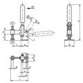 Produktbild von KIPP - SCHNELLSPANNER, FUß WAAGRECHT, STANDARD, F1=1500, FESTE ANDRUCKSPINDEL M