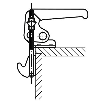 Produktbild von KIPP - BÜGELSPANNER VERTIKAL MIT GEGENHALTER, A=26, L2=22, STAHL VERZINKT UND P