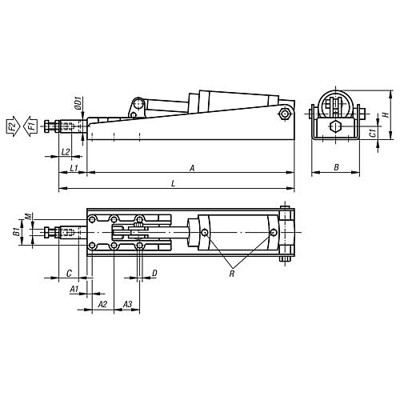 Produktbild von KIPP - SCHUBSTANGENSPANNER, FORM:A, F2=6000, STAHL