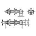 Produktbild von KIPP - ANDRUCKSPINDEL MIT DRUCKSTÜCK STAHL, KOMP:NEOPREN, M=M04x32
