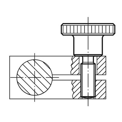 Produktbild von KIPP - RÄNDELSCHRAUBE DIN464 D=M05X20*, D1=20, H=11,5, AUTOM.STAHL BRÜNIERT