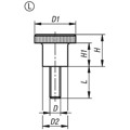 Produktbild von KIPP - RÄNDELKNOPF D=M08X30 D1=26, FORM:L DUROPLAST, SCHWARZ, KOMP:STAHL, GLÄNZ