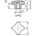 Produktbild von KIPP - KREUZGRIFF ÄHNLICH DIN6335, D1=63, D=12, H=40, FORM:G, DUROPLAST SCHWARZ