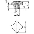 Produktbild von KIPP - KREUZGRIFF ÄHNLICH DIN6335 D=M06, D1=32, H=20, FORM:K, DUROPLAST SCHWARZ