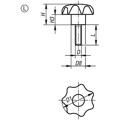 Produktbild von KIPP - STERNGRIFF ÄHNLICH DIN6336 D=M10X25, D1=50, H=32, FORM:L, BIOPOLYMER BUC