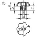 Produktbild von KIPP - STERNGRIFF ÄHNLICH DIN6336 D=M08, D1=40, FORM:D, THERMOPLAST SCHWARZ, KO