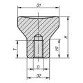 Produktbild von KIPP - PILZKNOPF GR.3 D=M08, D1=33, EDELSTAHL 1.4305 FEINGEDREHT