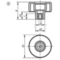 Produktbild von KIPP - RÄNDELRAD GR.2, D1=50 D=M10 , FORM:D, THERMOPLAST SCHWARZGRAU RAL7021, K