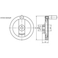 Produktbild von KIPP - 2-SPEICHENHANDRAD D1=100 PASSBOHRUNG MIT NUT D2=10H7, B3=3, T=11,4, ALUM