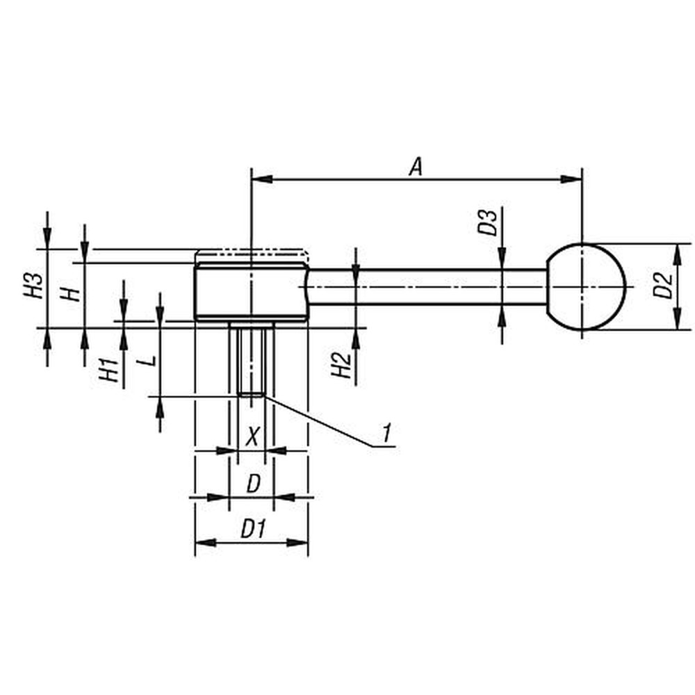 KIPP SPANNHEBEL FLACH GR.2 M10X40, A=131, FORM:0° STAHL, KOMP:KUNSTSTOFF Produktbild img2 L