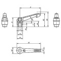 Produktbild von KIPP - KLEMMHEBEL MIT DRUCKKNOPF GR.1 M05, KUNSTSTOFF SCHWARZGRAU RAL7021, KOMP