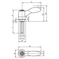 Produktbild von KIPP - KLEMMHEBEL 2-KOMPONENTEN GR.3 M10X25 KUNSTSTOFF, SCHWARZGRAU RAL7021, KO