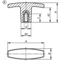 Produktbild von KIPP - T-GRIFF D=M05, A=40, B=13, H=30,5, FORM:K THERMOPLAST, SCHWARZ, KOMP:MES