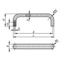 Produktbild von KIPP - BÜGELGRIFF OVAL, A=120, L=128, D=M05, ALUMINIUM NATUR MATT UND ELOXIERT